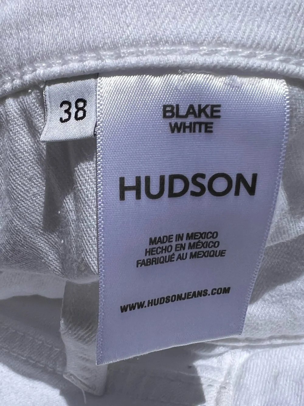 🌻NWOT Hudson Jeans Blake Slim Straight Men's White Stretch Denim Jeans Size 38